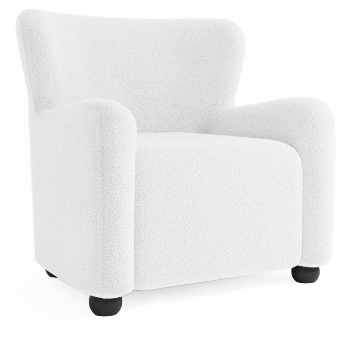 Fauteuil blanc effet laine bouclée