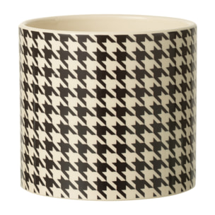 J-Line cache-pot Pied-De-Poule - céramique - blanc/noir - large