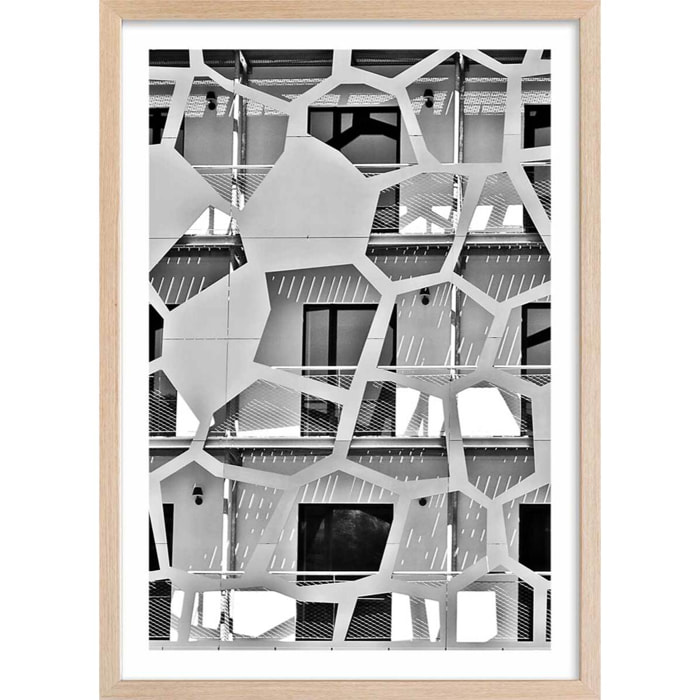 Affiche urbaine balcons sur angle Affiche sous cadre bois