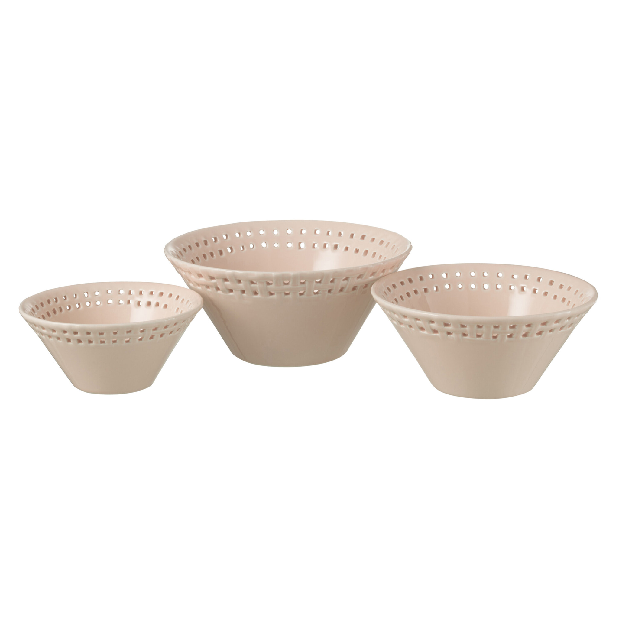 J-Line bol - céramique - rose - small/medium/large - 3 pcs