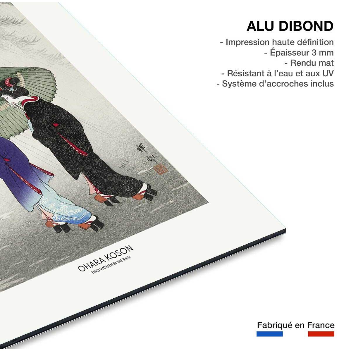 Tableau deux femmes sous la pluie  Tableau alu Dibond