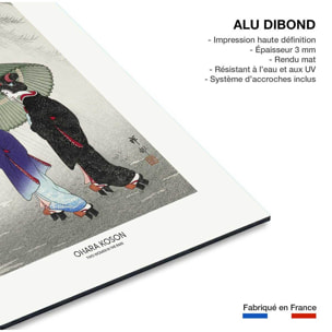 Tableau deux femmes sous la pluie  Tableau alu Dibond