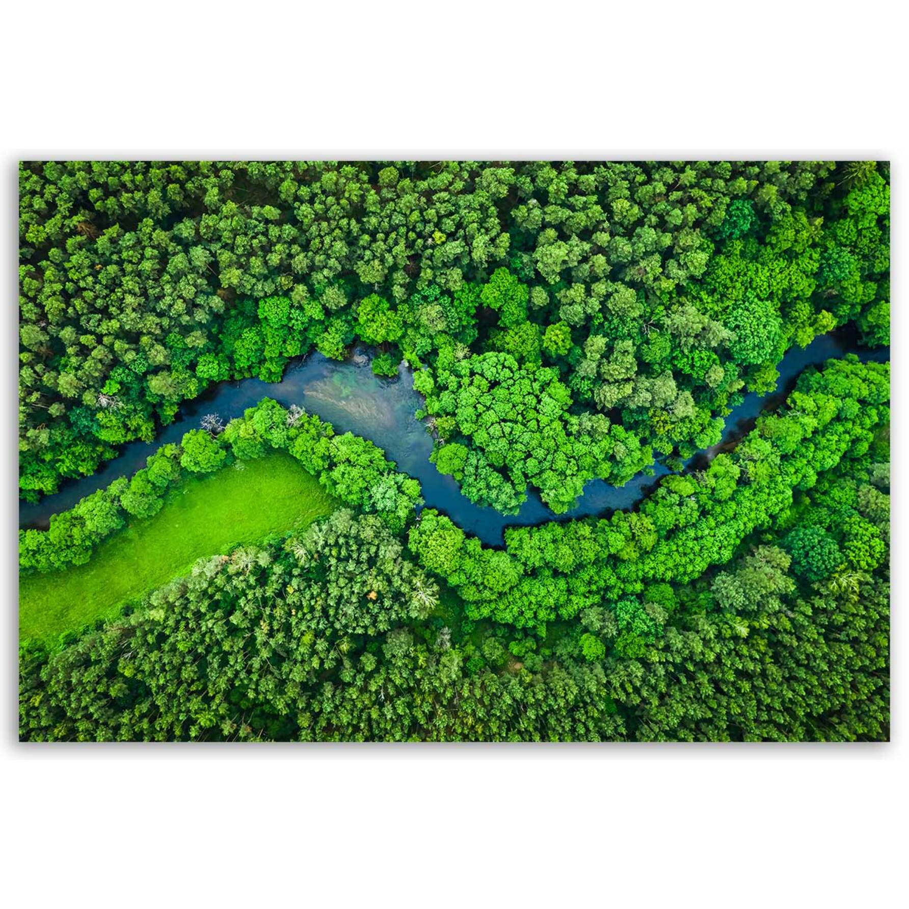 Tableau rivière sinueuse vue du ciel Toile imprimée