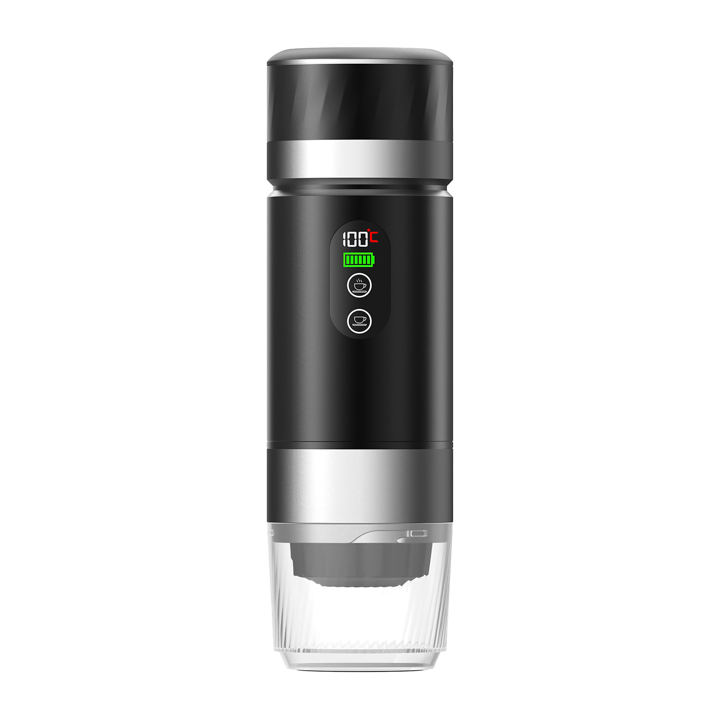 Cafetera portátil de cápsulas KF-JN-03, con dos baterías extraíbles de 7500mAh. Compatible con cápsulas y café molido.