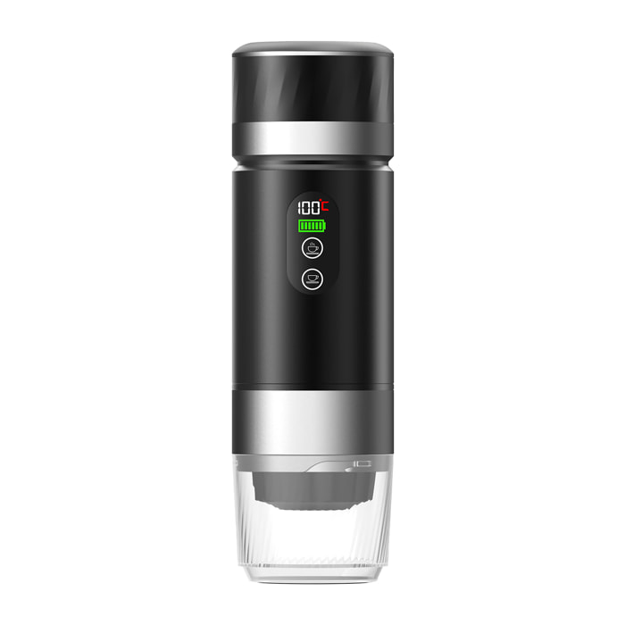 Cafetera portátil de cápsulas KF-JN-03, con dos baterías extraíbles de 7500mAh. Compatible con cápsulas y café molido.