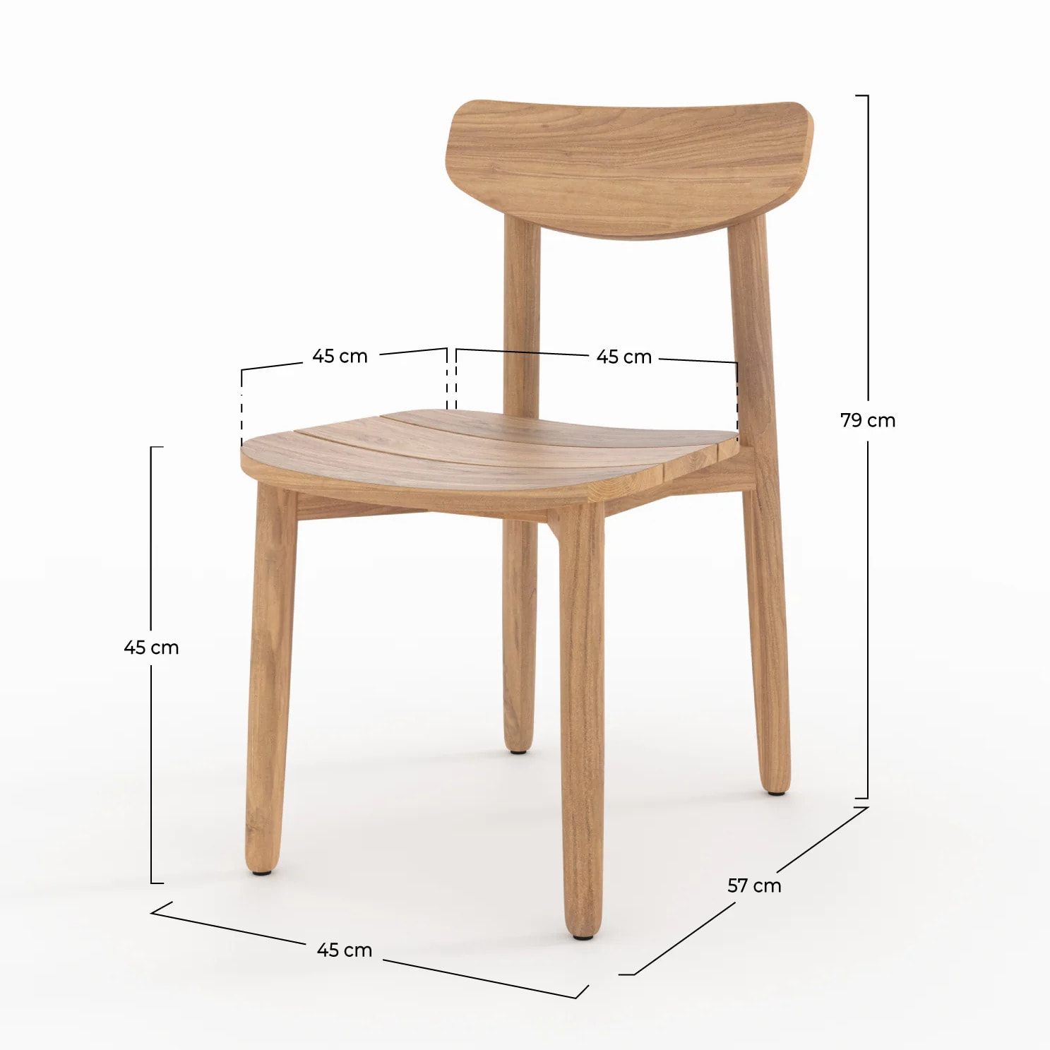 Lot de 2 chaises de jardin en bois de teck recyclé - Lufy