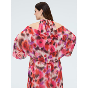 Fiorella Rubino - Cubre hombros de georgette con estampado - Fuchsia