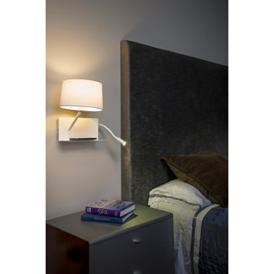 HANDY Lampe applique blanche avec lecteur LED gauche