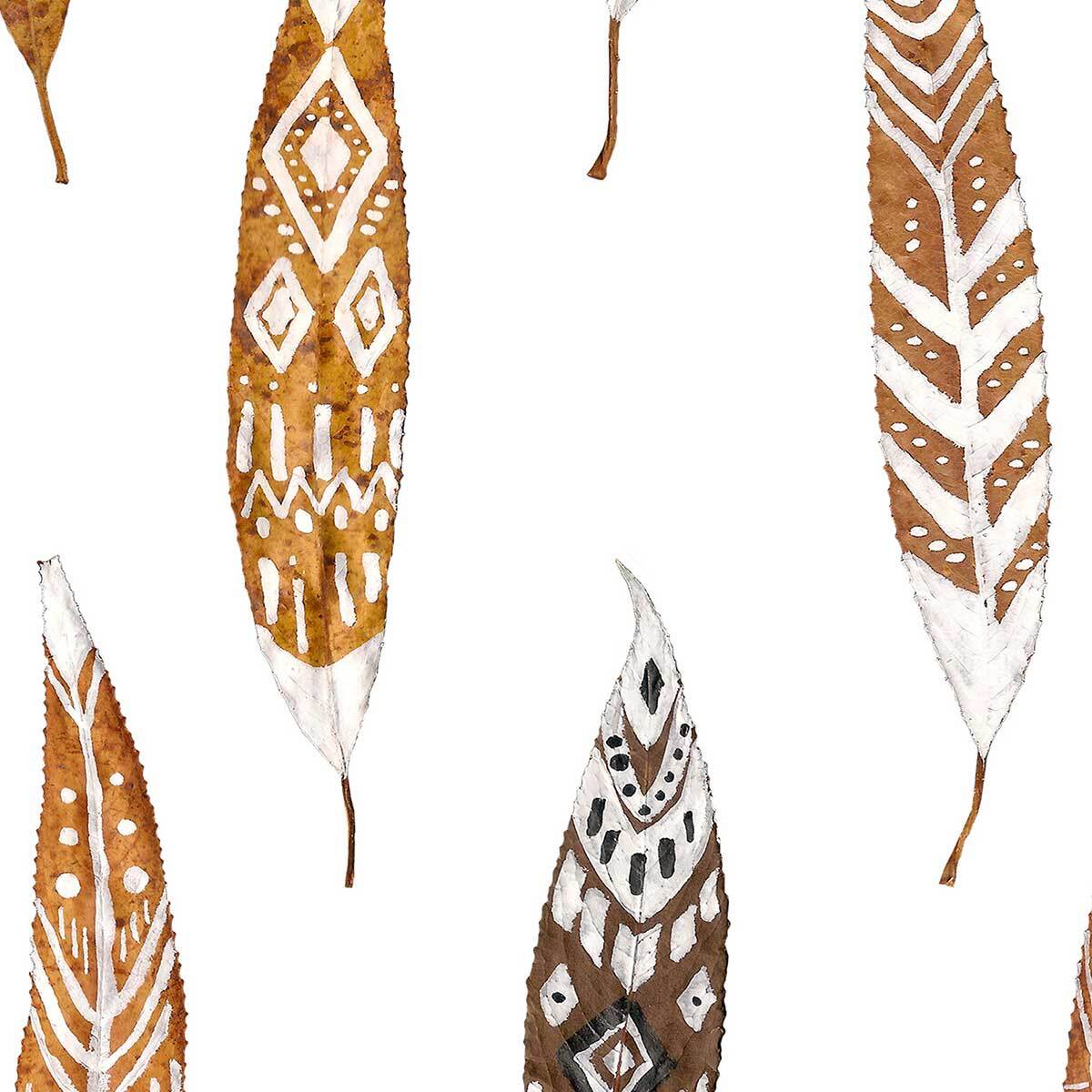 Affiche encadrée motif plumes ethniques Affiche + cadre en métal - Noir