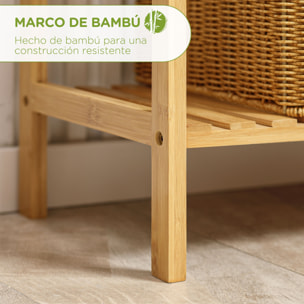 Estantería de Bambú de 5 Niveles para Baño Cocina Salón 60x26x130 cm Natural