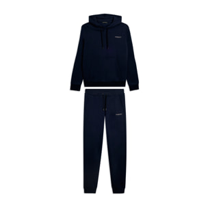 Tuta uomo felpa garzata con cappuccio e tasca a marsupio