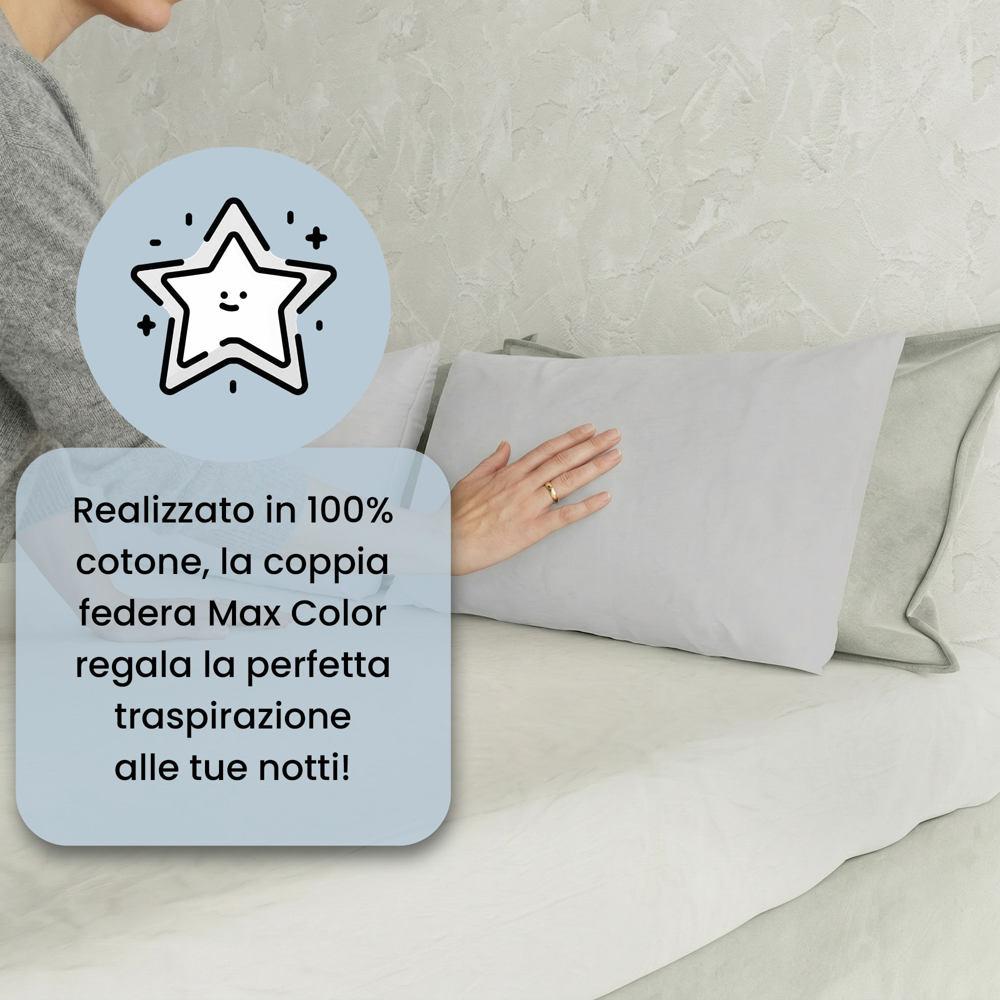 COPPIA FEDERE MAX COLOR, 100% Cotone, Made in Italy - GRIGIO CHIARO