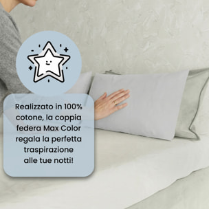 COPPIA FEDERE MAX COLOR, 100% Cotone, Made in Italy - GRIGIO CHIARO
