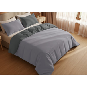 Copripiumino Bicolor Double Face Matrimoniale 100% Cotone Made in Italy