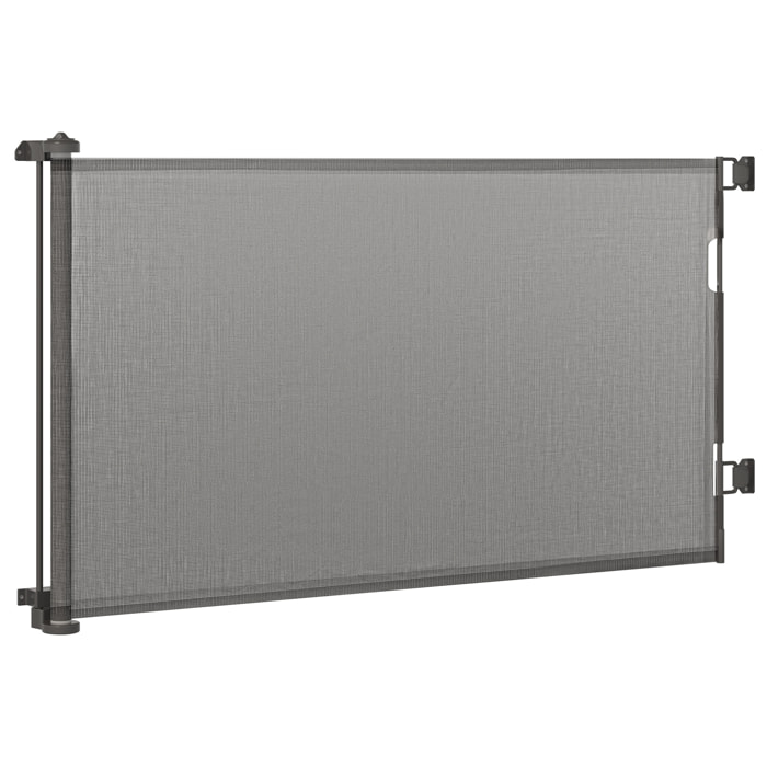 Barrière de sécurité barrière animaux rétractable automatique 1,65L x 0,85H m teslin alu. PVC gris