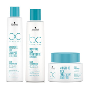 SCHWARZKOPF Kit Bc Bonacure Moisture Kick Shampoo 250ml + Conditioner 200ml + Mask 200ml