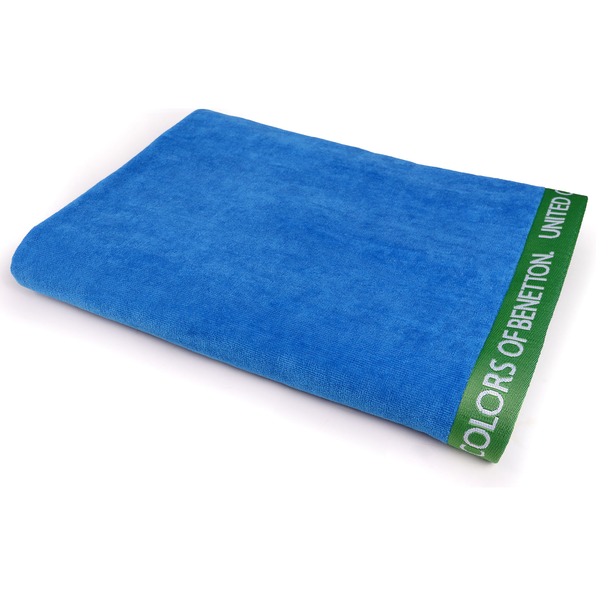 SET 2 TOALLA DE PLAYA 90X160CM 380GSM VELOUR 100%ALGODON AZUL  BENETTON