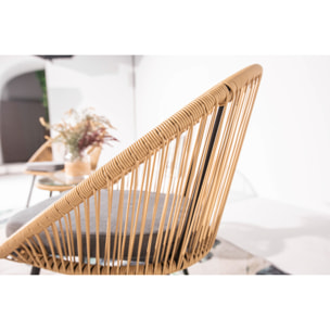 Salon de balcon 2 fauteuils et 1 table coussins gris PAULO