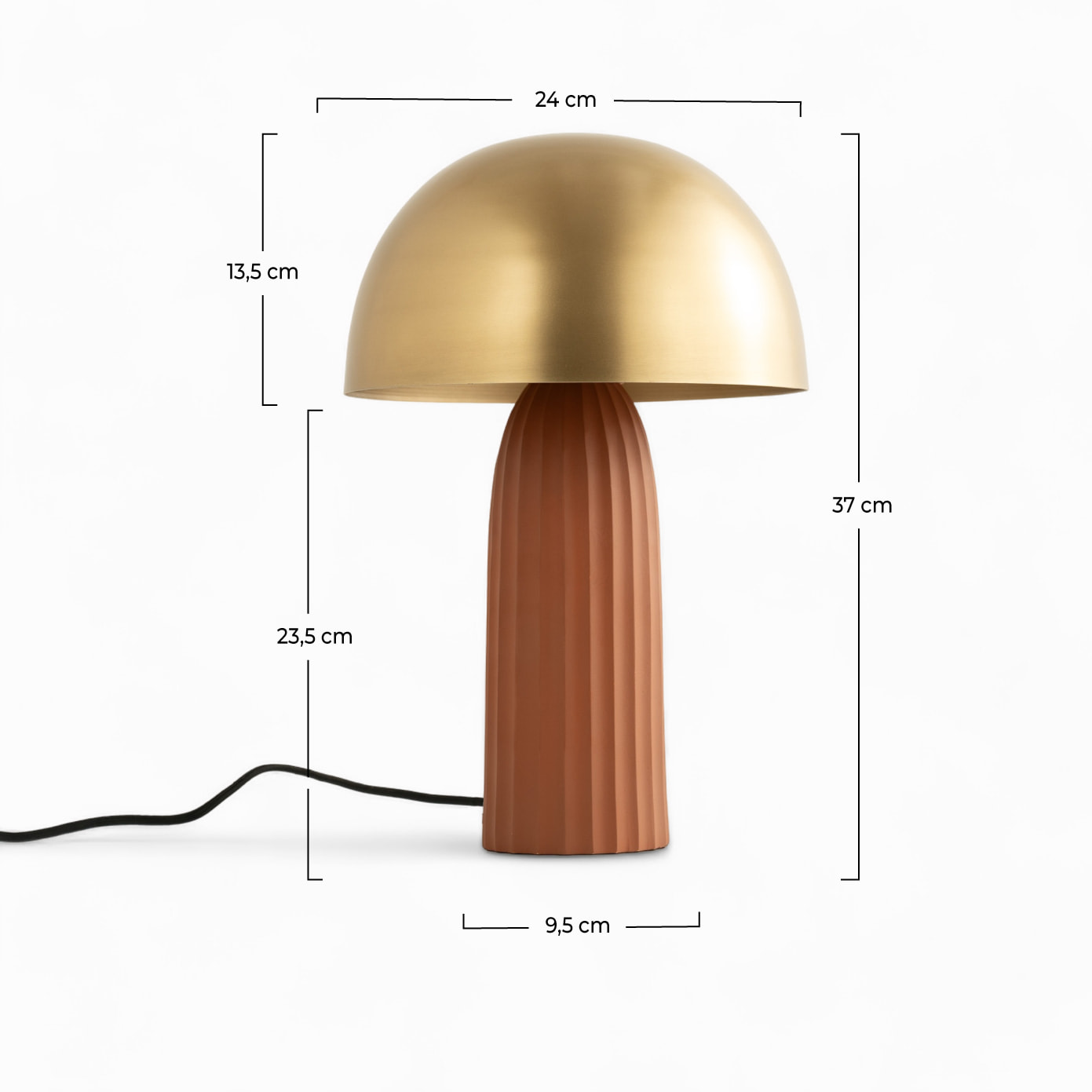 Lampe Joy en métal terracotta et doré