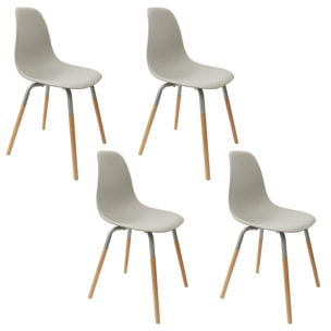 Chaise Scandinave Phenix Gris - Lot De 4