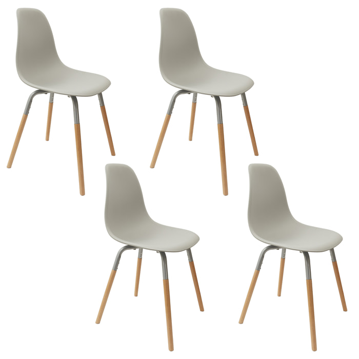 Chaise Scandinave Phenix Gris - Lot De 4