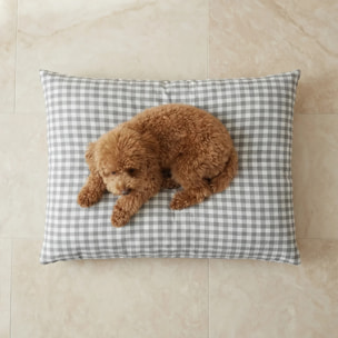 Lit pour animaux déhoussable et antitaches Vichy Gris Clair