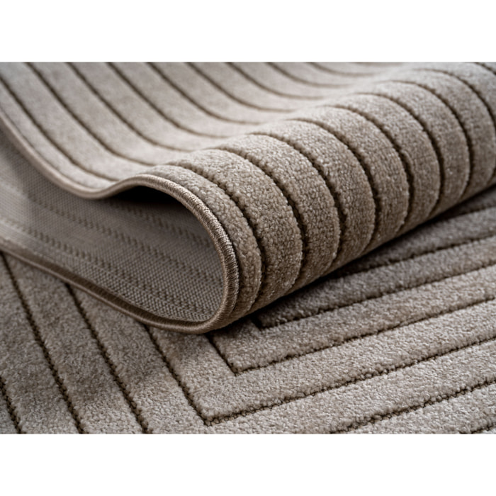 ALVORA - Tapis intérieur/extérieur beige à motif graphique