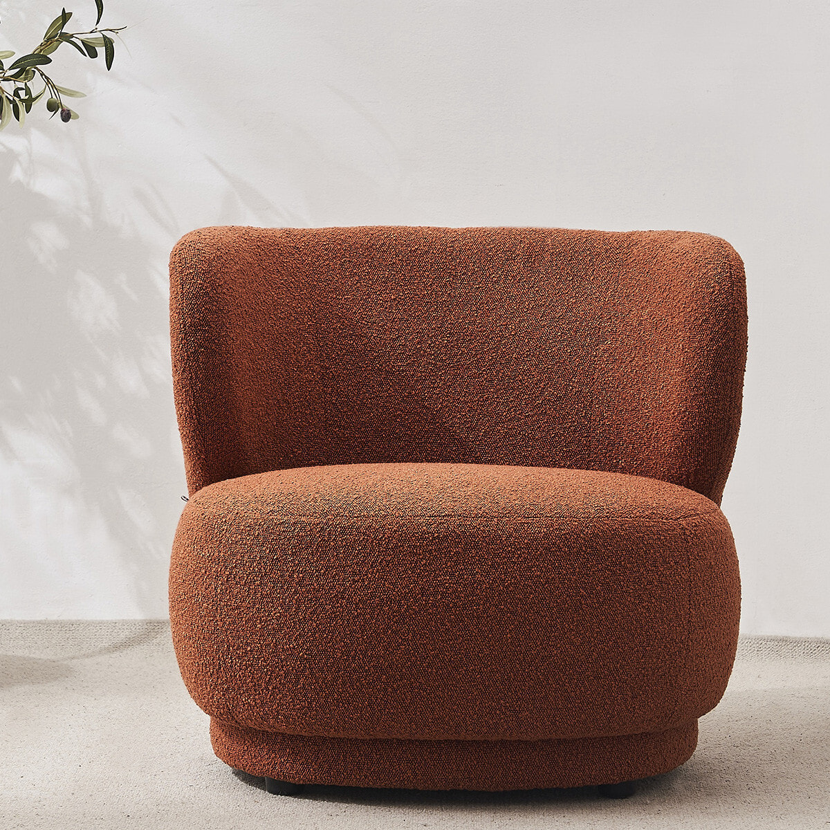 Fauteuil en tissu bouclette - ESTER