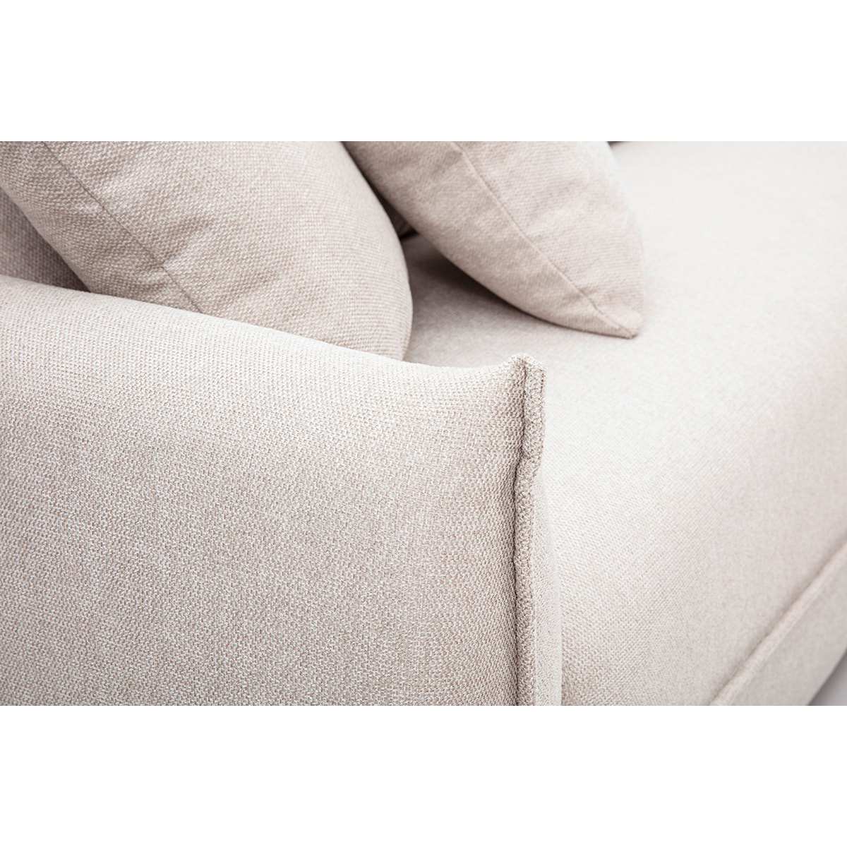 Canapé 3 places en tissu effet velours texturé beige PIO