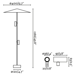 CLAP 1266 Lampe balise noire 2x6W 3000K 38º avec écran
