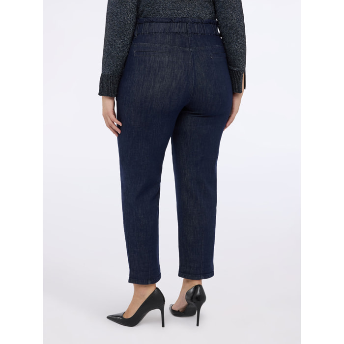 Fiorella Rubino - Jeans Baloon con aplicaciones luminosas - Azul