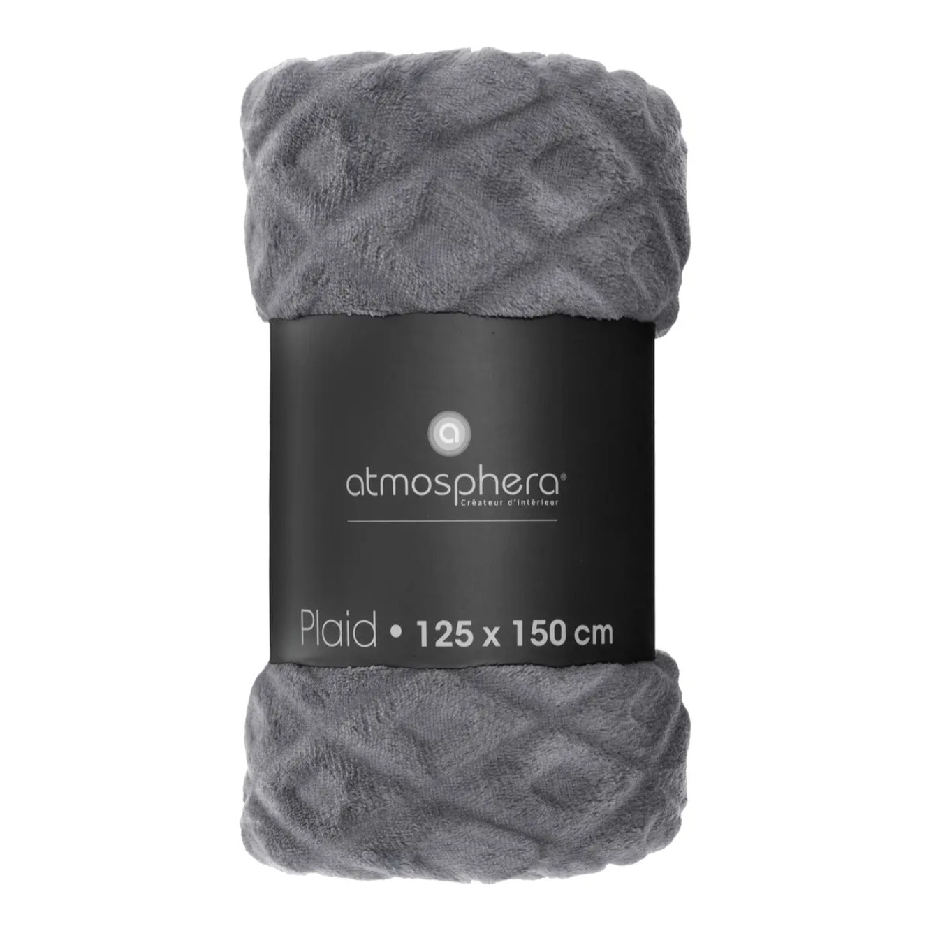 Plaid "Losange" flanelle gris ardoise 125x150cm