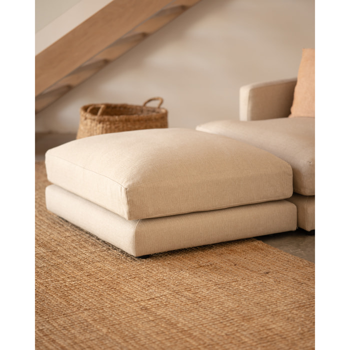 Puf tono beige de 96x80cm Alto: 40 Largo: 96 Ancho: 80