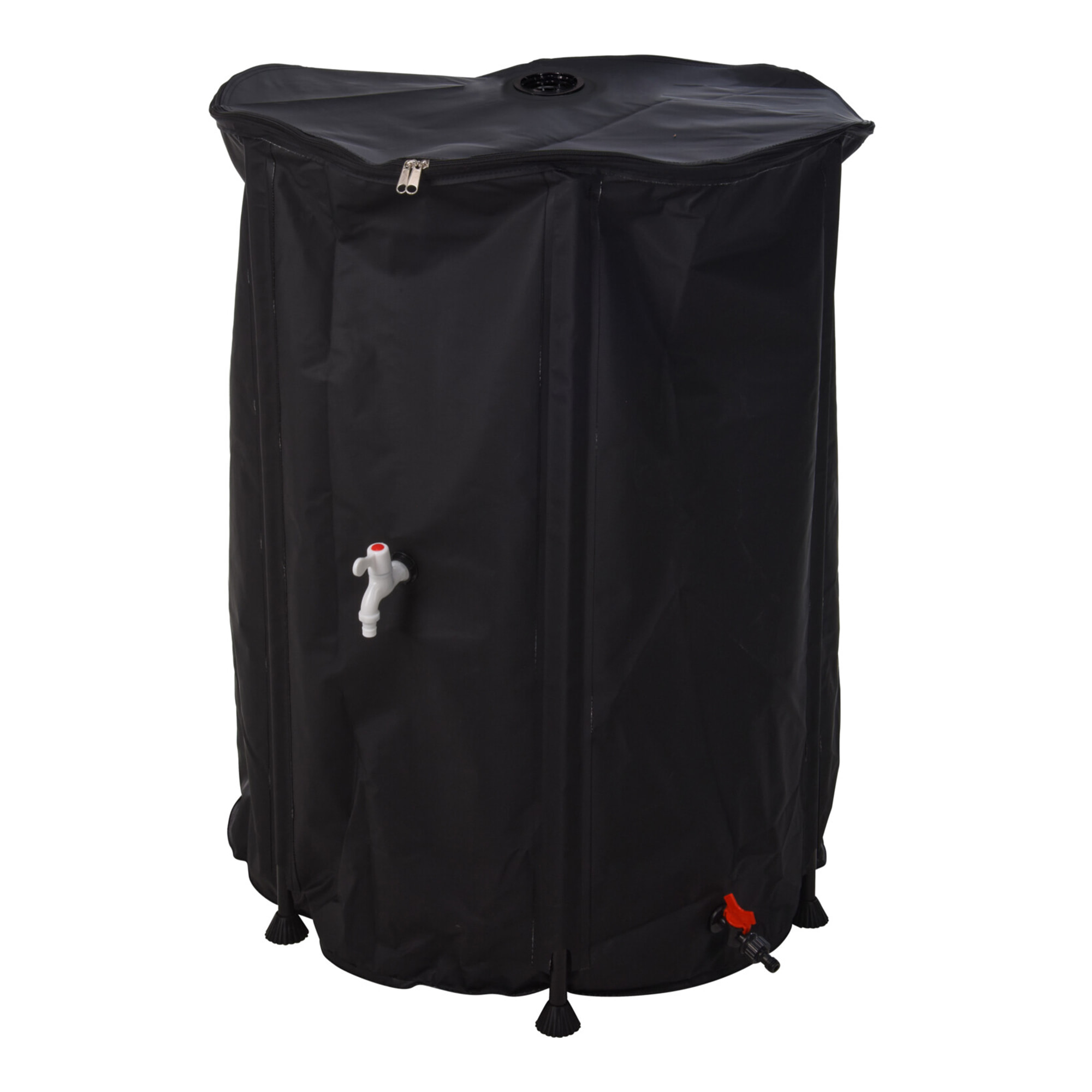 Barrel rainwater collector 500l plegable y resistente pv conexión de manguera y grifo blanco
