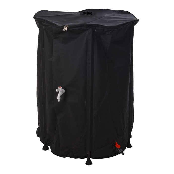 Barrel rainwater collector 500l plegable y resistente pv conexión de manguera y grifo blanco