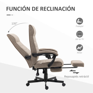 Silla de Oficina Reclinable con Altura Ajustable Reposapiés 68x67x106-114 cm