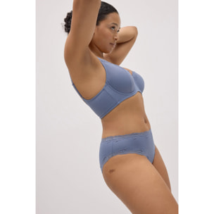 Slip midi con pizzo blu