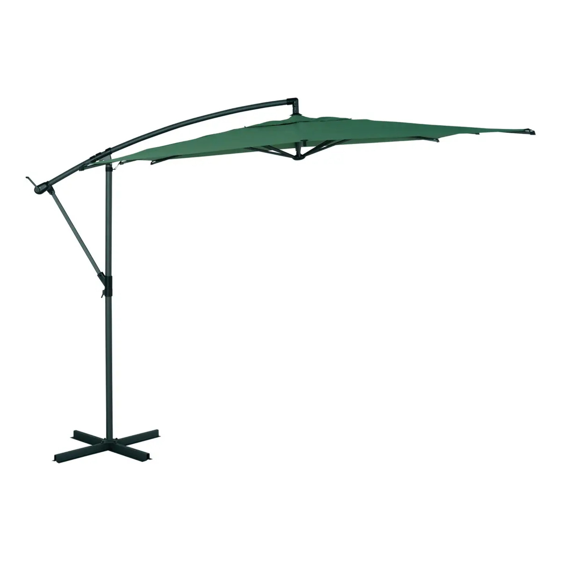 Parasol déporté carré Manoa 2,5x2,5m vert olive