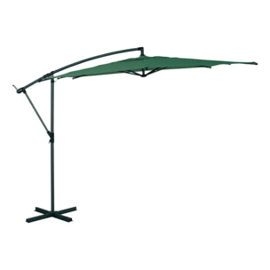 Parasol déporté carré Manoa 2,5x2,5m vert olive