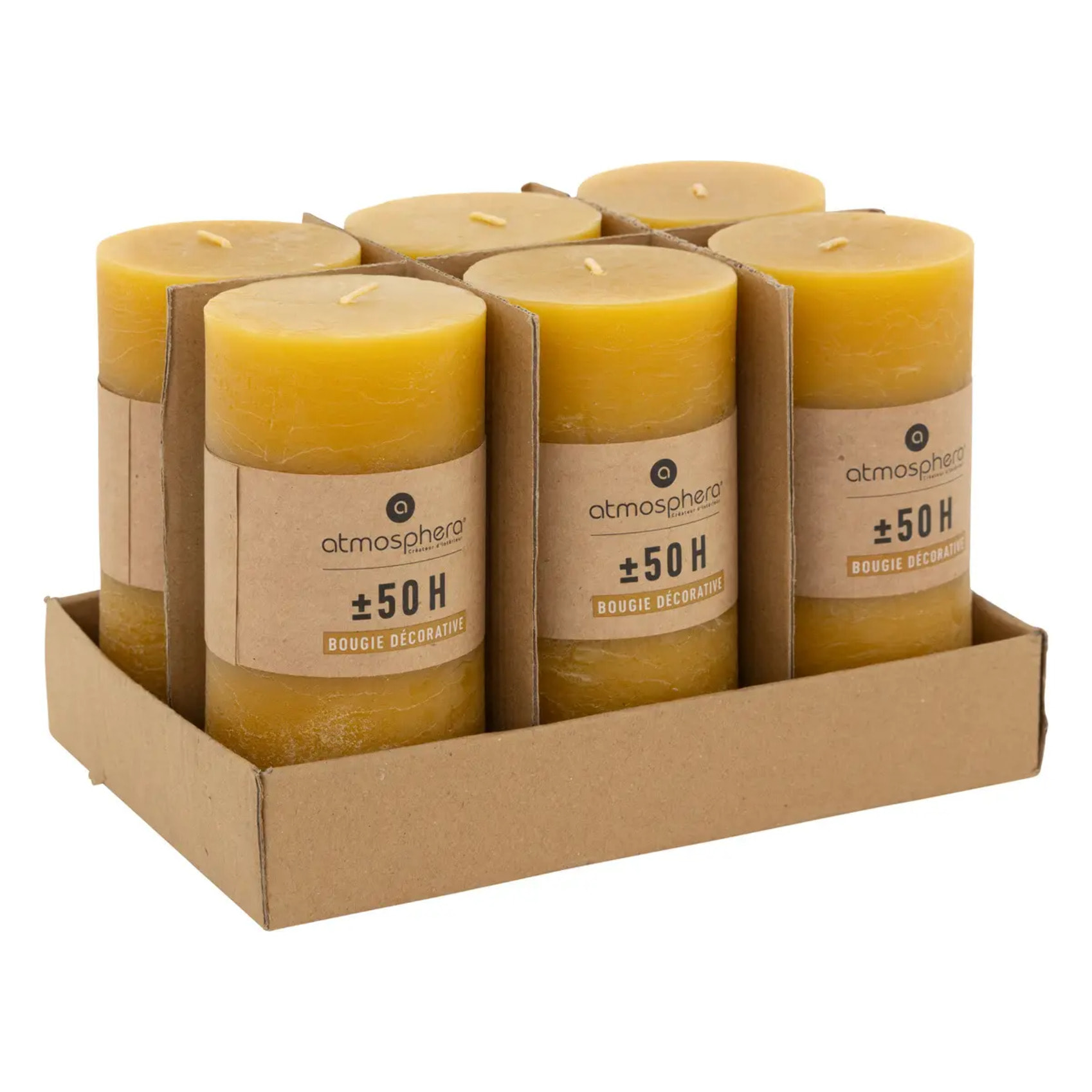 Bougie rustique - jaune - 445g