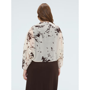 Fiorella Rubino - Coprispalle in georgette stampata - Beige