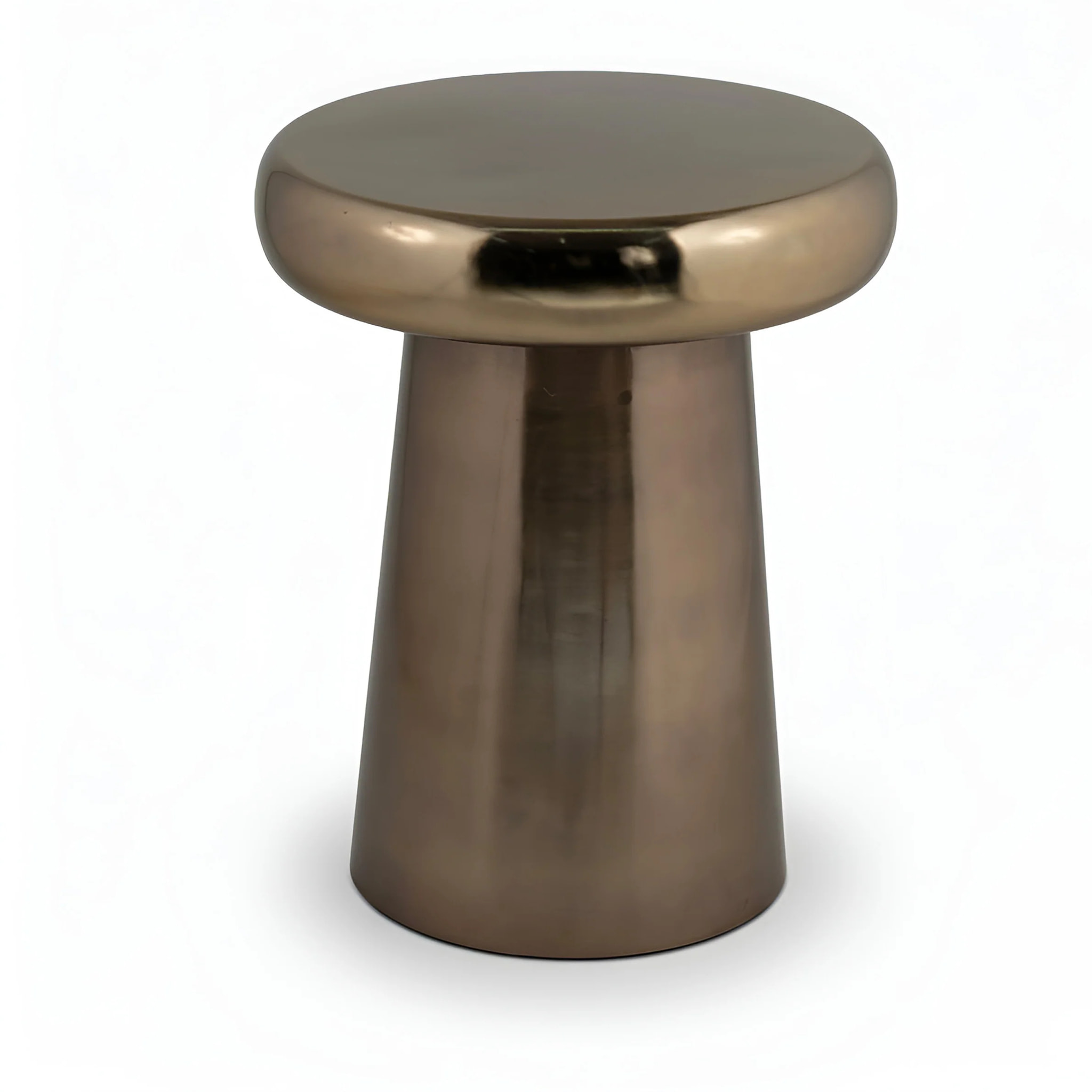 Table d'appoint ronde en métal doré D40 cm - Anouk