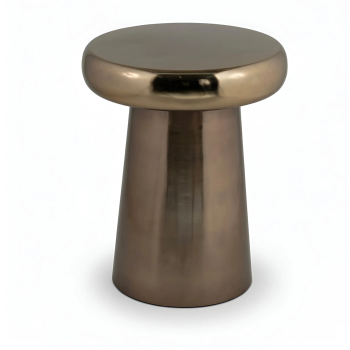 Table d'appoint ronde en métal doré D40 cm - Anouk