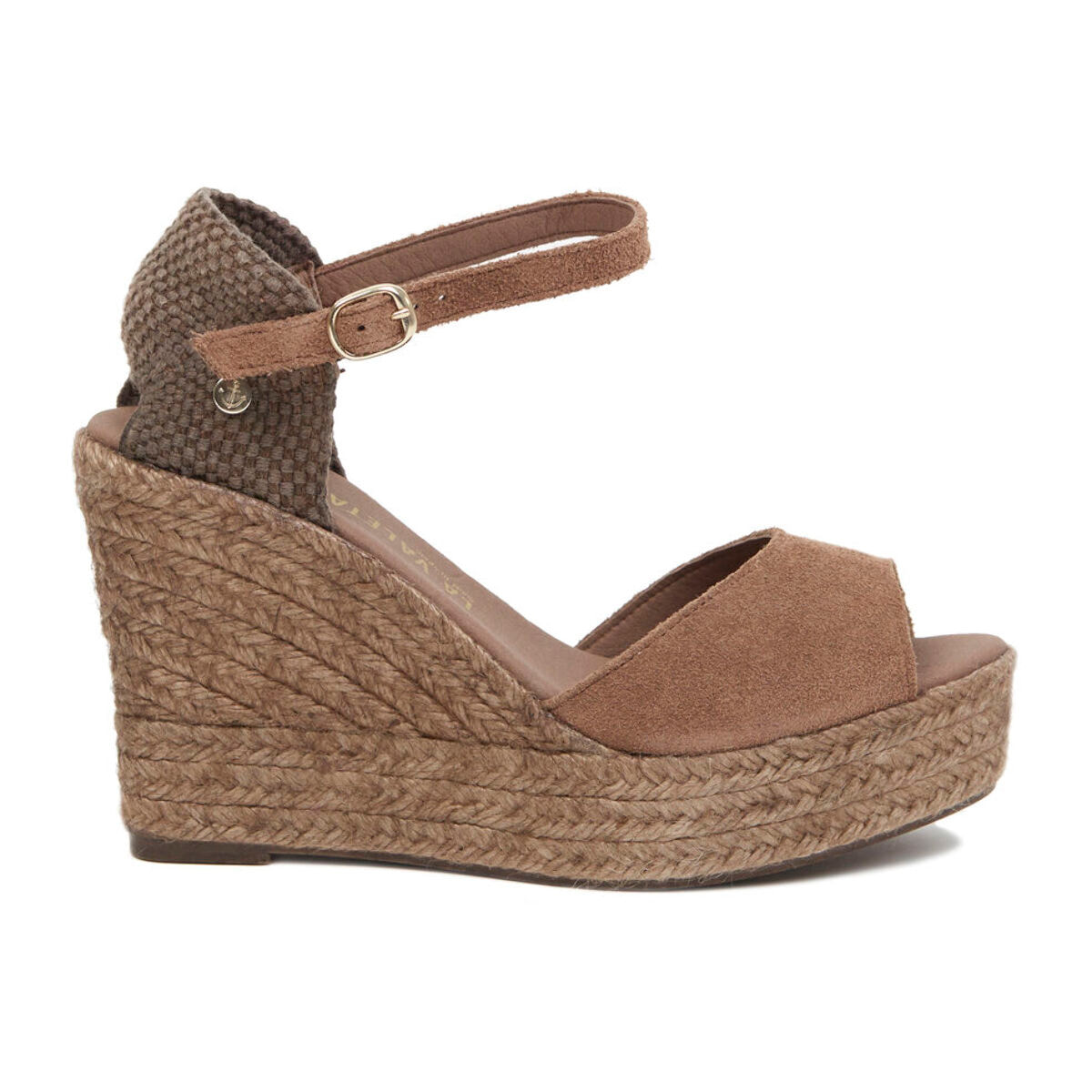 Sandalias de Cuña para Mujer - LA VALETA CHARLENE PEEP TOE Taupe