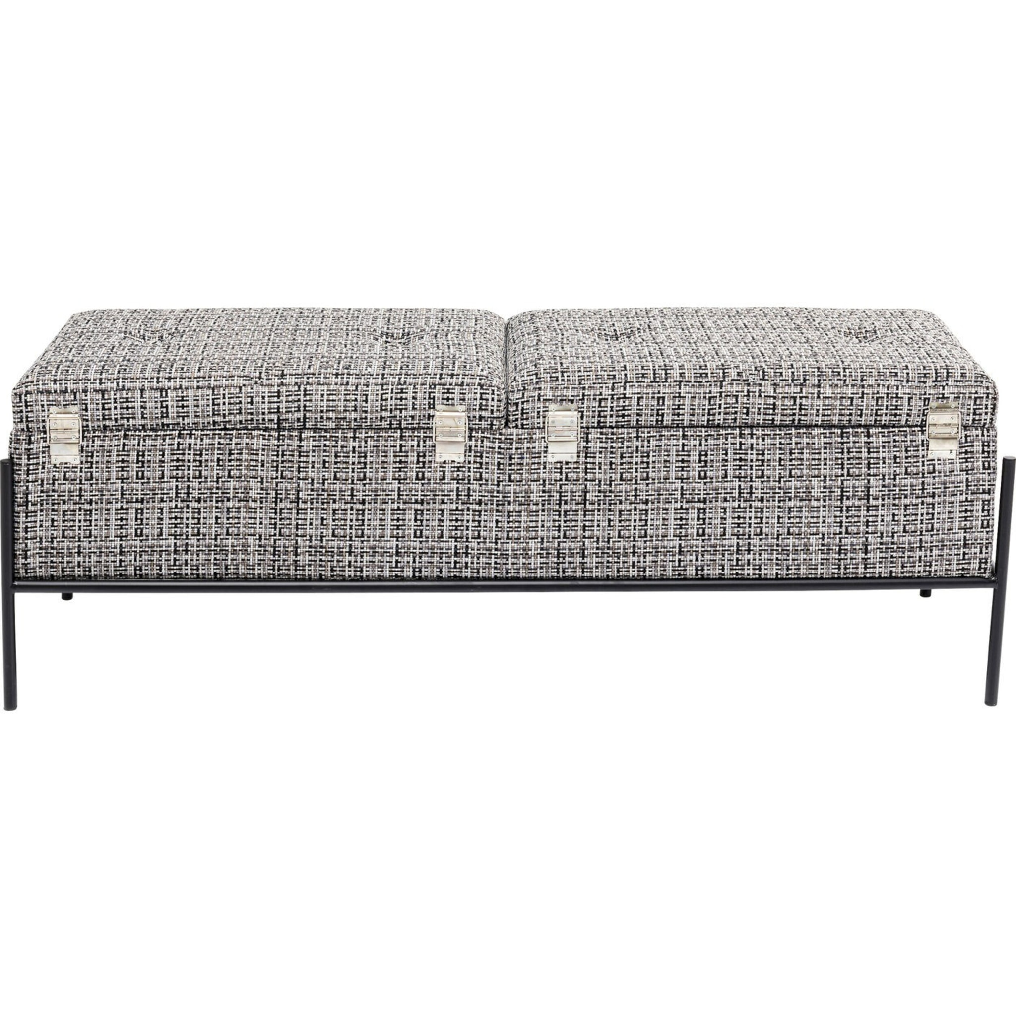 Banc-coffre Iceland blanc et noir Kare Design