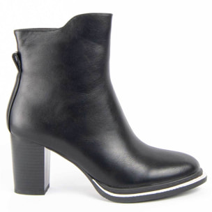 Botín De Tacón - Negro - Altura: 8 Cm