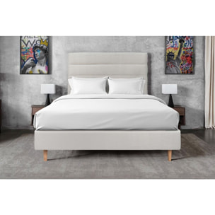 Tete de lit Bandes Horizontales Velours - Rembourrée A poser