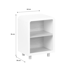 Lot de 2 tables de chevet effet bois 2 niches