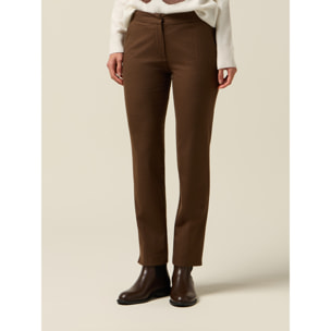 Oltre - Pantaloni micro pied de poule - Marrone