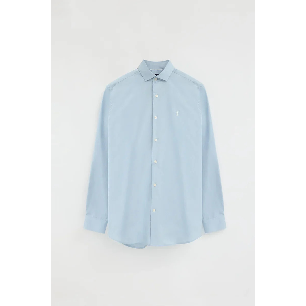 Camicia azzurra slim fit con logo Rigby Go